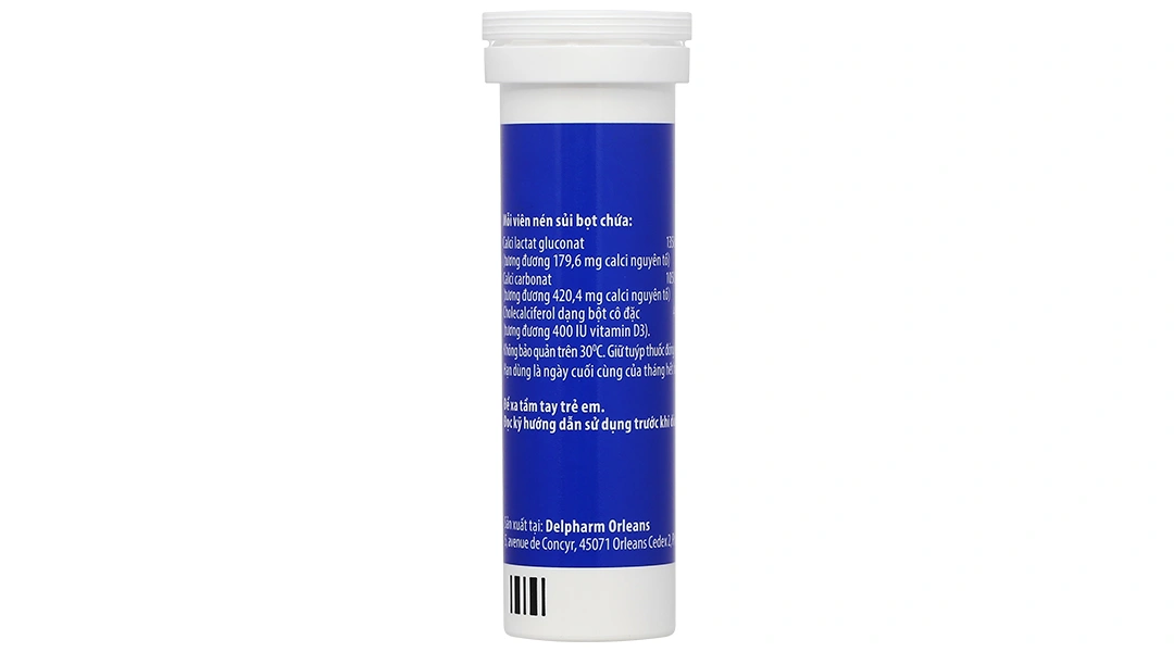 Viên nén sủi bọt CalSource Sandoz 600 + Vitamin D3 trị loãng xương tuýp 10 viên - 7